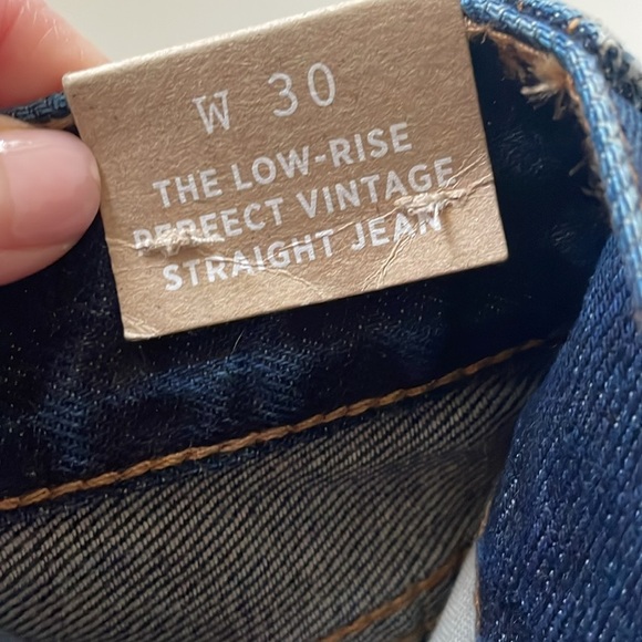 NWT Madewell Jeans Women’s Size 30 Low Rise Dark Wash Perfect Vintage Straight - Picture 7 of 9